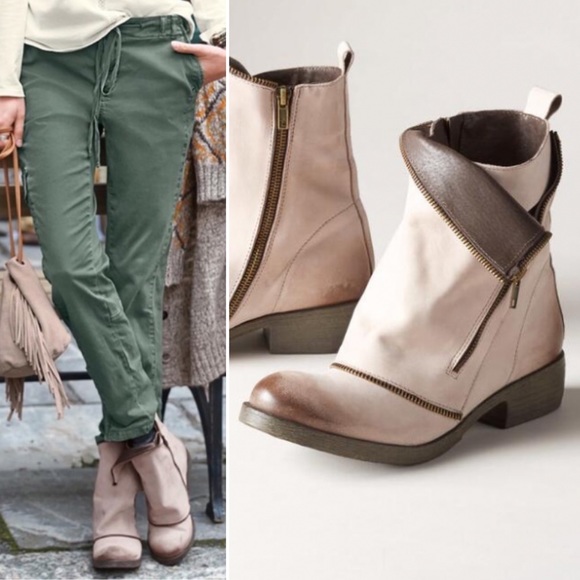 NEW Sundance 40/9.5 Lana Leather Two Tone Distressed Zipper Ankle Boots No box - Picture 1 of 16
